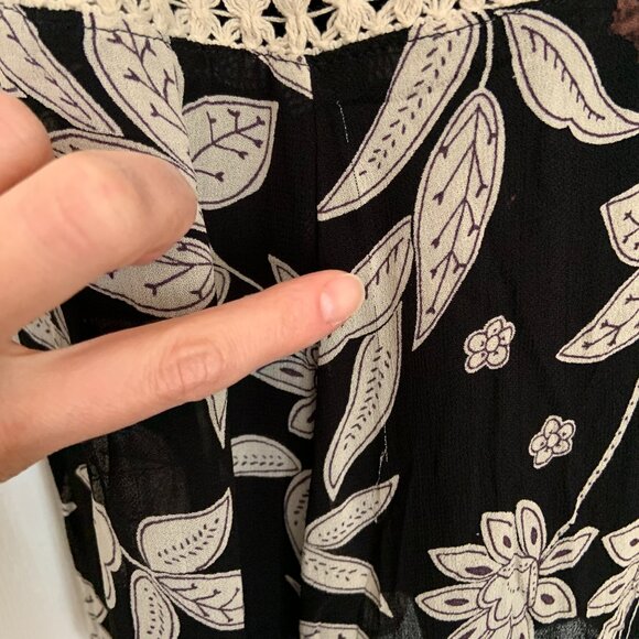 Anthropologie Grasslands Midi Dress by Floreat Mixed Fabric Embroidered Size 4 - Picture 8 of 13